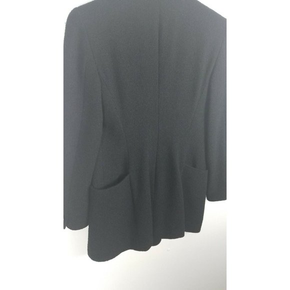 Henri Bendel Sz. US 6 Black Textured Wool Double Breasted Jacket Dressy Buttons - Picture 11 of 12